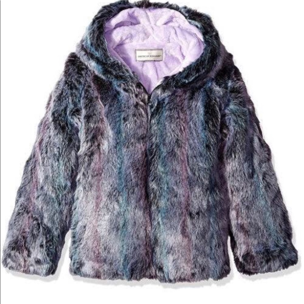 🌸🌺🎉American Widgeon purple mist faux fur coat